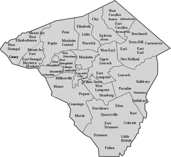 Lancaster County Map 